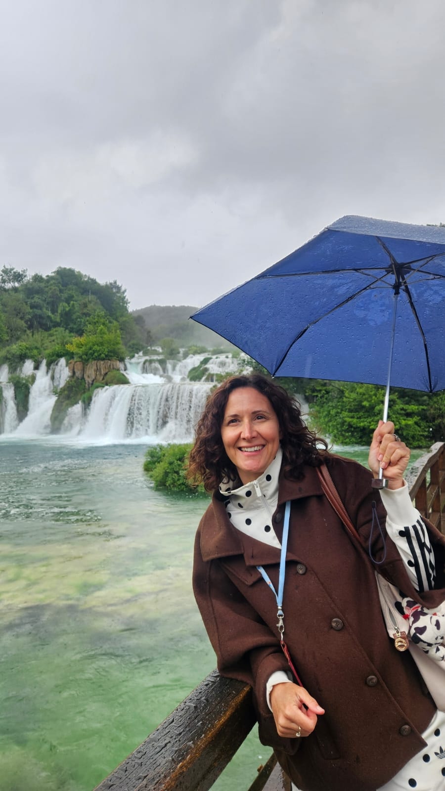 Anne-Marie Sessa aux chutes de Krka
